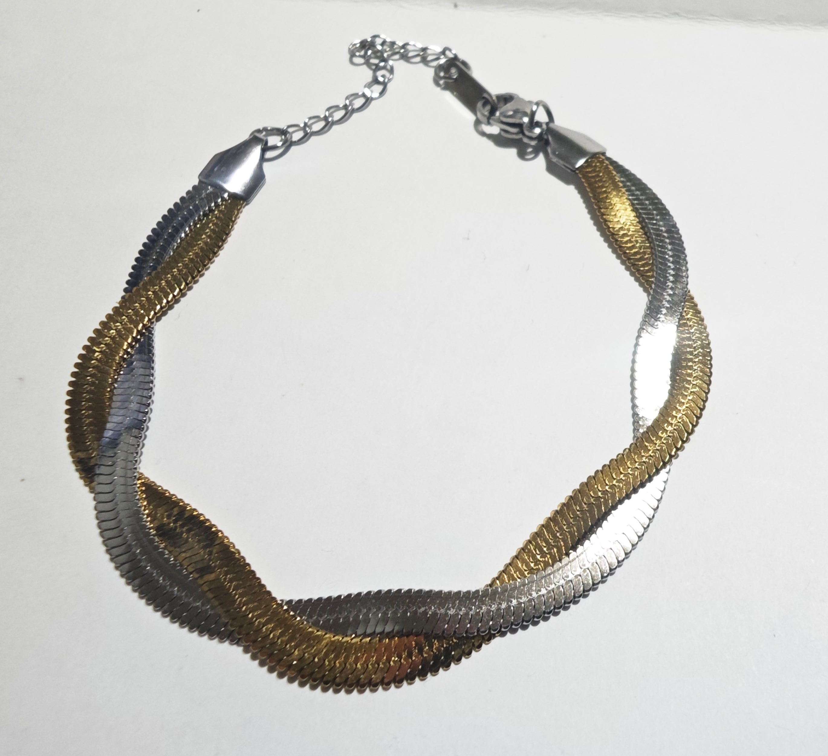 Pulsera planchada doble combinada