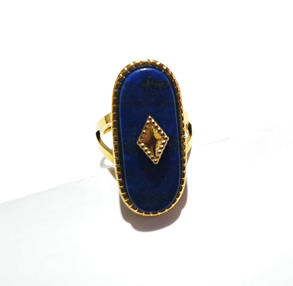 Anillo Oval Azul