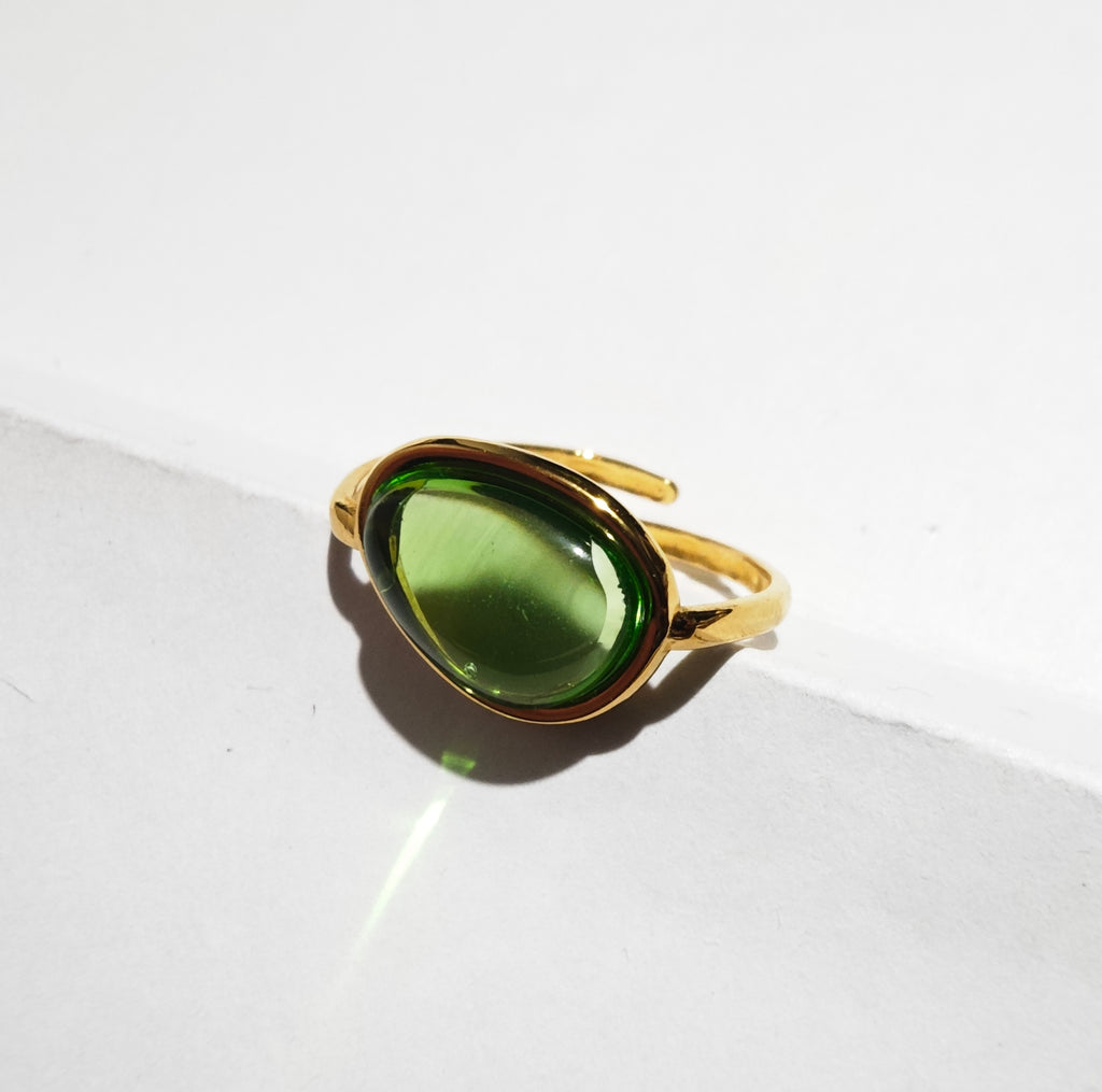 Anillo Verde cristal